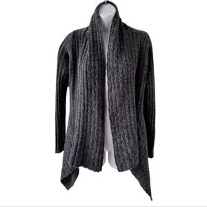 Bianca B Shawl Collar Wool Blend Open-Front Cardigan